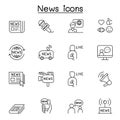 News icons set in thin line style Royalty Free Stock Photo