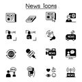 News icons set vector illustration graphic design solid style Royalty Free Stock Photo