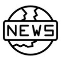 News international icon outline vector. Media studio Royalty Free Stock Photo