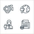 news and journal line icons. linear set. quality vector line set such as reading, journalist, news