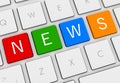 News keyboard concept 3d illustration Royalty Free Stock Photo
