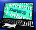 News Laptop Showing Www Media Newspapers And Headlines Online