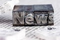 News in lead letters Royalty Free Stock Photo