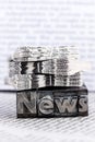 News in lead letters Royalty Free Stock Photo