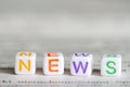 News letters text word on defocused newspaper abstract media macro background