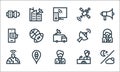 news line icons. linear set. quality vector line set such as weather, reporter, connectivity, reporter, interview, phone,