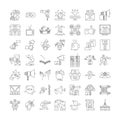 News linear icons, signs, symbols vector line illustration set Royalty Free Stock Photo