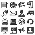 News Media Icons Set on White Background. Vector