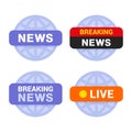 News Media Icons Set on White Background. Vector