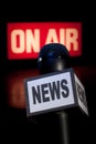 News Microphone On-Air Vertical Royalty Free Stock Photo