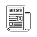 News, newsletter, paper outline icon. Line vector design