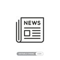 News newspaper vector line web newsletter and app linear icon