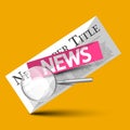 News - Newspapers Vector Symbol with Magnifying Glass