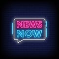 News now Neon Signs Style Text Vector Royalty Free Stock Photo