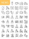 News outline icons set Royalty Free Stock Photo