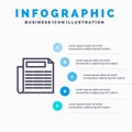 News, Paper, Document Line icon with 5 steps presentation infographics Background Royalty Free Stock Photo