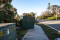 NEWS Ã¢â¬â Power box pushed across the cement sidewalk after Hurricane Ian storm surge flooding in Naples, Florida