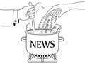 News production metaphor coloring book vector