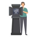 News production teleprompter icon cartoon vector. Media host Royalty Free Stock Photo