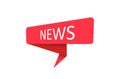 News. A red banner, pointer, sticker, label or speech bubble for apps, websites and creative ideas Royalty Free Stock Photo