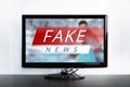 News report with false news. Royalty Free Stock Photo