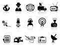 News reporter icons set