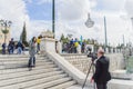 News reporter at syntagma square