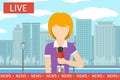 News reporter woman