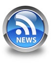 News (RSS icon) glossy blue round button Royalty Free Stock Photo