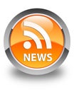 News (RSS icon) glossy orange round button Royalty Free Stock Photo