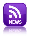 News (RSS icon) special purple square button Royalty Free Stock Photo