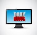 Daily news on a screen monitor. illustration Royalty Free Stock Photo