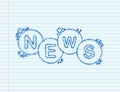 News sketch bubble. Word vector banner. Vector stock illustration