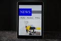News on the tablet . Royalty Free Stock Photo