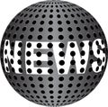 NEWS text on metallic ball