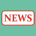 News text red badge banner with white on green background vector eps10.