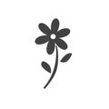 Flower icon. Beautiful flower in black and white. Flat icon design.
