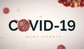 News update header banner for Covid-19 on light microbiology background. Coronavirus vector illustration for website in