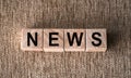 NEWS word made with building blocks on table for your desind Royalty Free Stock Photo