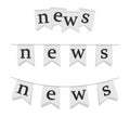 News word on a paper flag with shadow Royalty Free Stock Photo