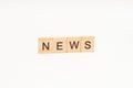 NEWS words on wooden blocks. Wooden cubes word news concept