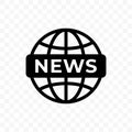 News world globe earth vector icon. Web newsletter app symbol