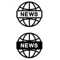 News world globe vector icon set. Web news letter and app illustration sign collection. Royalty Free Stock Photo