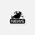 News World or News Globe sign sticker icon Royalty Free Stock Photo