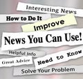 News You Can Use Newspaper Headline Articles Helpful Information