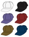 Newsboy cap vector illustration set