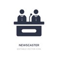newscaster icon on white background. Simple element illustration from Web concept