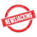 NEWSJACKING text on red grungy round stamp