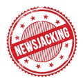 NEWSJACKING text written on red grungy round stamp