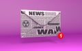 newsletter 3D illustration. Newspaper envelop. Incoming news 3d icon